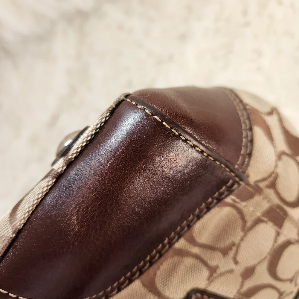 Coach Brown Signature Hampton Satchel Vintage Y2K - Picture 14 of 15